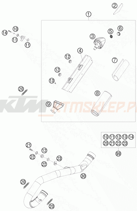 Schemat "układ wydechowy" do KTM 450 EXC CHAMPION EDIT.