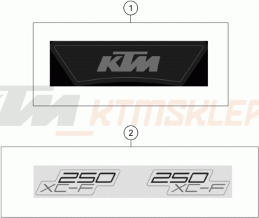 Schemat "naklejki" do KTM 250 XC-F