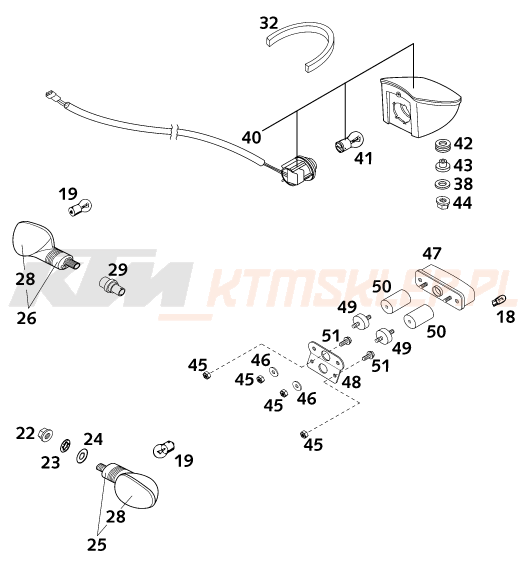 Schemat "oświetlenie" do KTM 640 DUKE II
