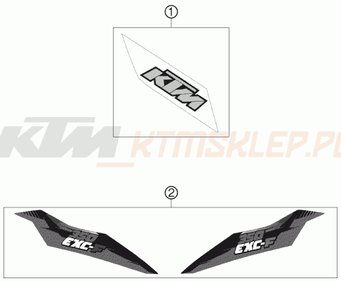 Schemat "naklejki" do KTM 350 EXC-F