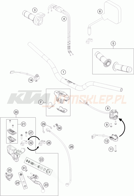 Schemat "kierownica i osprzęt" do KTM FREERIDE 350