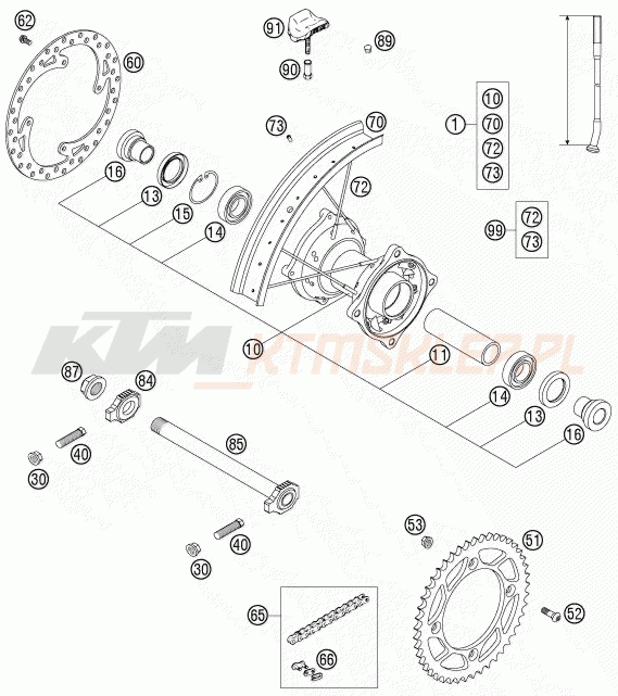 Schemat "koło tył" do KTM 85 SX