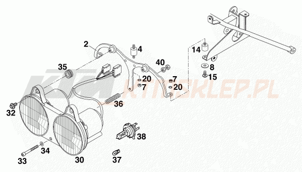 Schemat "NEW PARTS" do KTM 640 ADVENTURE-R D