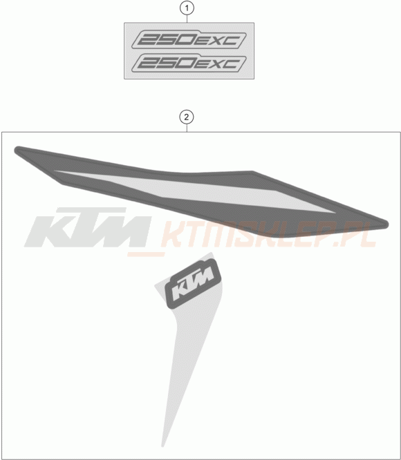 Schemat "naklejki" do KTM 250 EXC