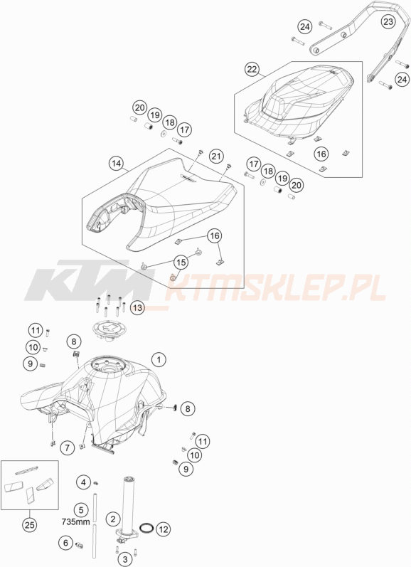 Schemat "TANK, SEAT" do KTM 790 Duke