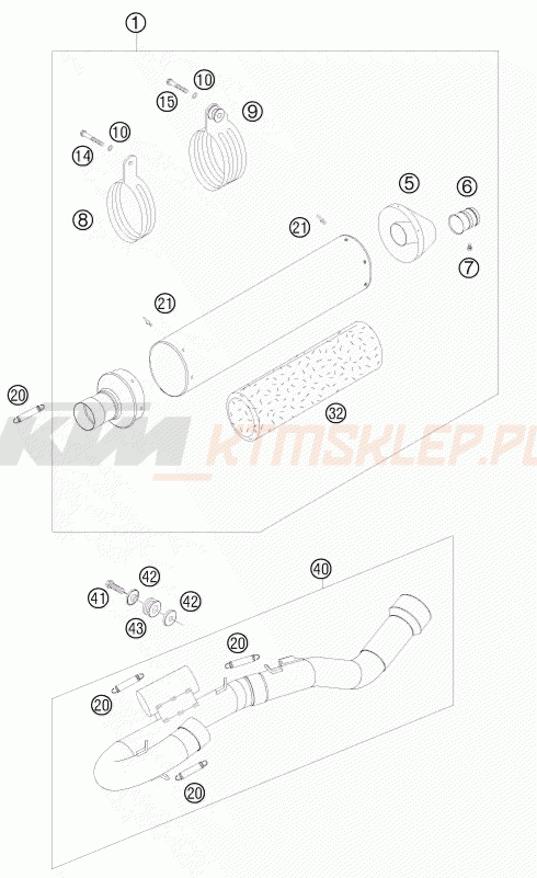 Schemat "układ wydechowy" do KTM 450 SXS-F