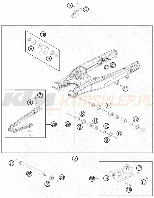 Schemat "wahacz" do KTM 250 XC