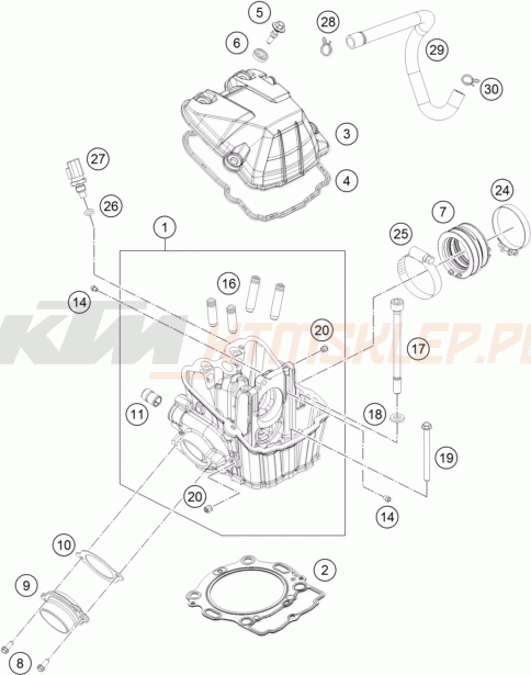 Schemat "głowica" do KTM 450 SX-F FACTORY EDITION
