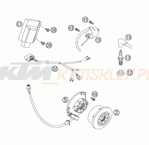 Schemat "układ zapłonowy" do KTM 200 XC