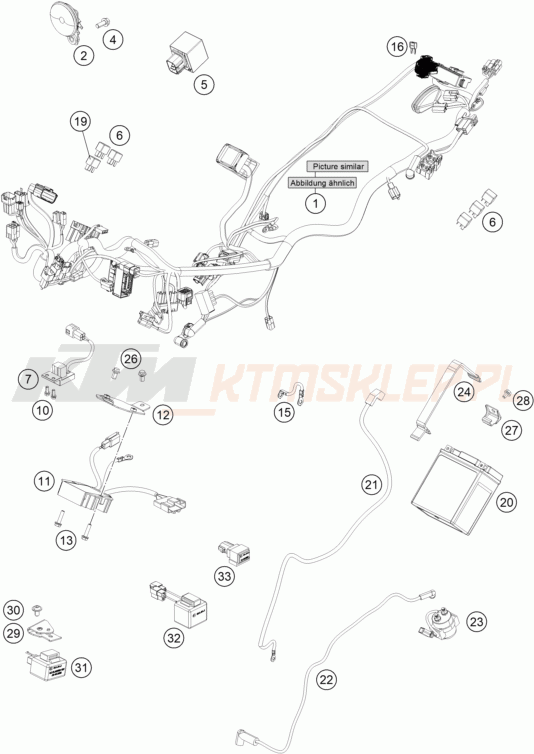 Schemat "wiązka elektryczna" do KTM 200 Duke W/O ABS