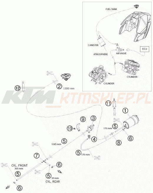 Schemat "EVAPORATIVE CANISTER" do KTM 990 SUPERMOTO R