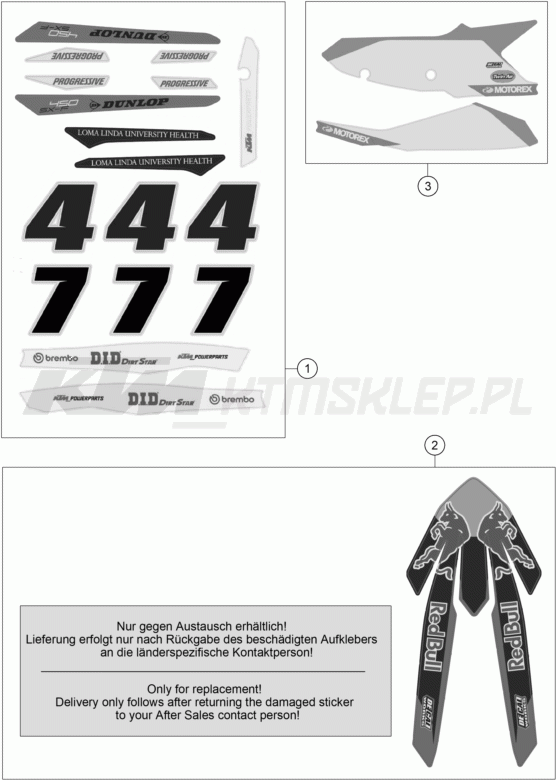Schemat "naklejki" do KTM 450 SX-F FACTORY EDITION