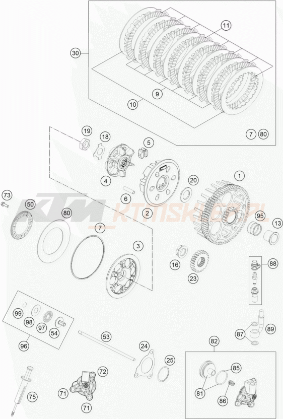 Schemat "sprzęgło" do KTM 350 EXC-F FACTORY EDITION