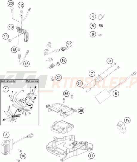 Schemat "wiązka elektryczna" do KTM 250 XC-F