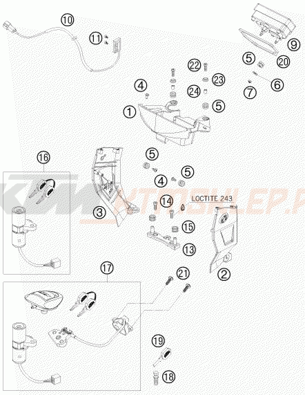 Schemat "system zabezpieczający" do KTM 950 SUPERMOTO R