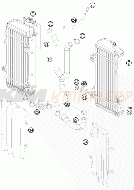 Schemat "układ chłodzenia" do KTM 450 SXS-F