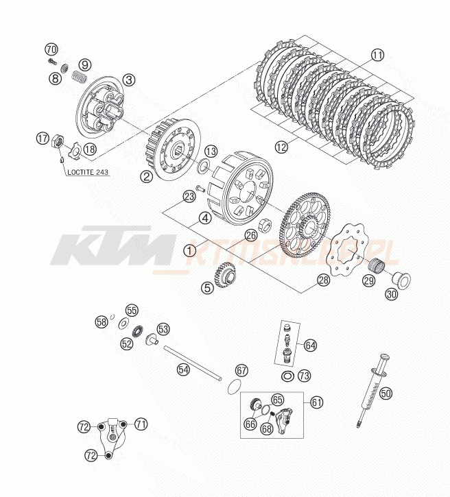 Schemat "sprzęgło" do KTM 300 EXC SIX-DAYS