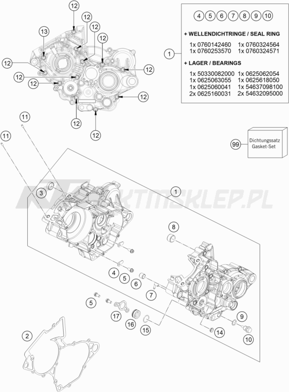 Schemat "kartery" do KTM 125 XC-W