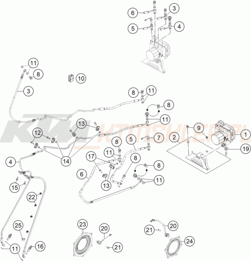 Schemat "system ABS " do KTM 1290 SUPER ADVENTURE S