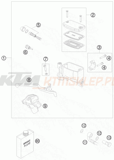 Schemat "przedni hamulec" do KTM 990 ADVENTURE R