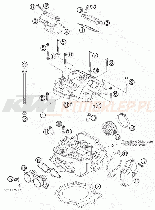 Schemat "głowica" do KTM 560 SMR