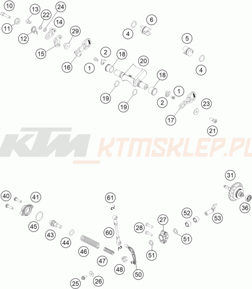 Schemat "zawór wydechowy" do KTM 250 EXC SIX DAYS TPI