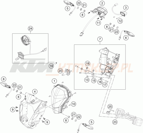 Schemat "oświetlenie" do KTM 125 DUKE ABS