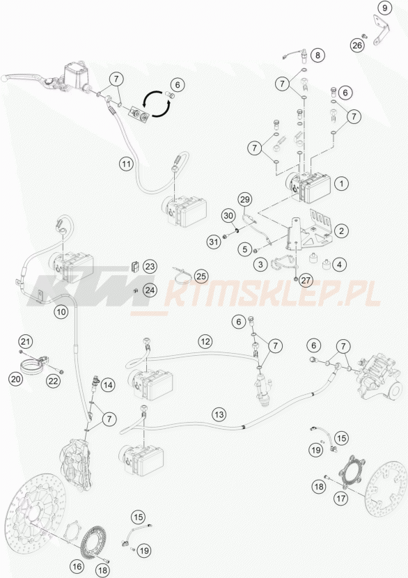 Schemat "system ABS " do KTM 690 DUKE