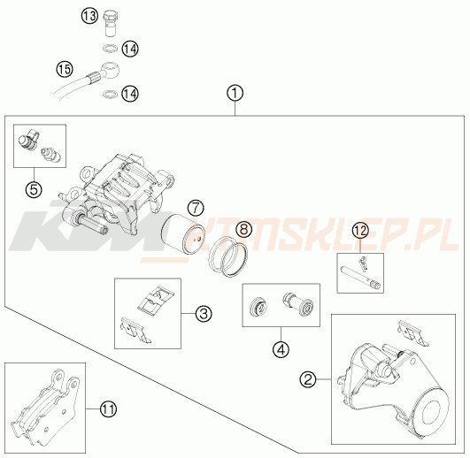 Schemat "zacisk hamulcowy tył" do KTM 690 ENDURO R