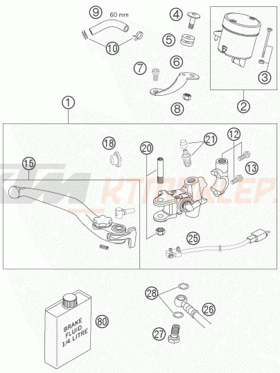 Schemat "przedni hamulec" do KTM 950 SUPERMOTO