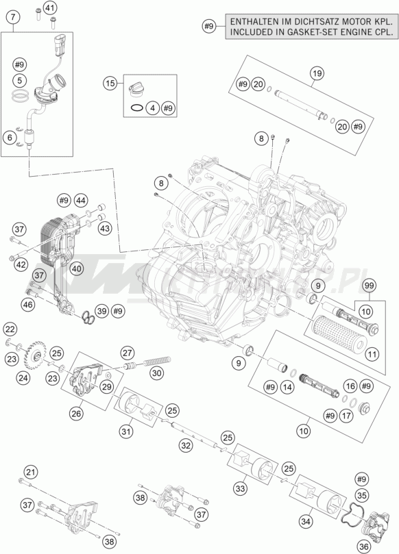 Schemat "smarowanie silnika" do KTM 1290 Super Duke GT