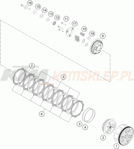 Schemat "sprzęgło" do KTM 390 DUKE, blue