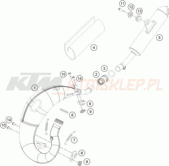 Schemat "układ wydechowy" do KTM 65 SX