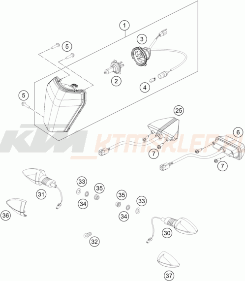 Schemat "oświetlenie" do KTM 500 EXC-F