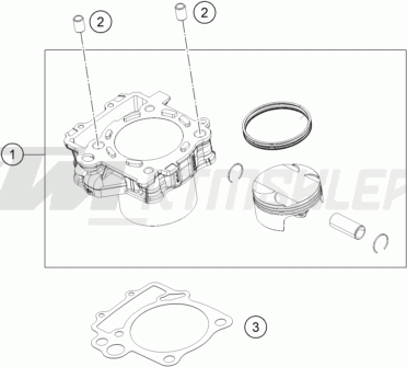Schemat "cylinder" do KTM 390 DUKE, blue