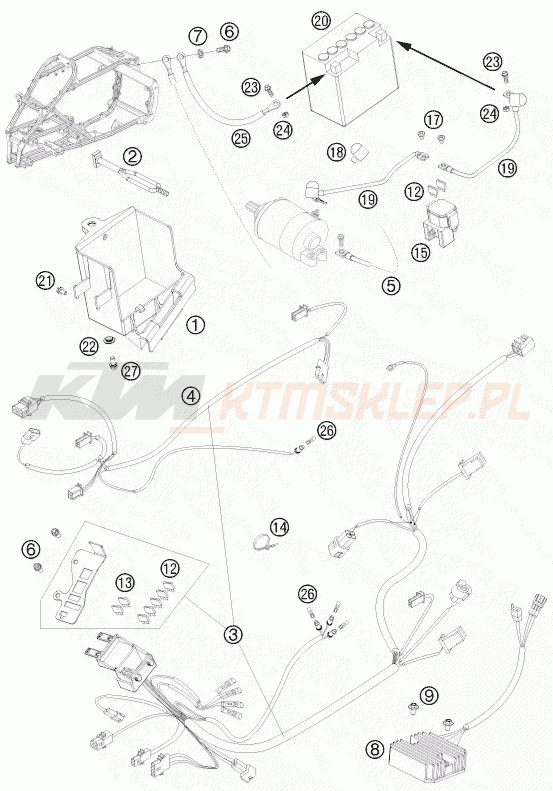 Schemat "wiązka elektryczna" do KTM 450 XC ATV