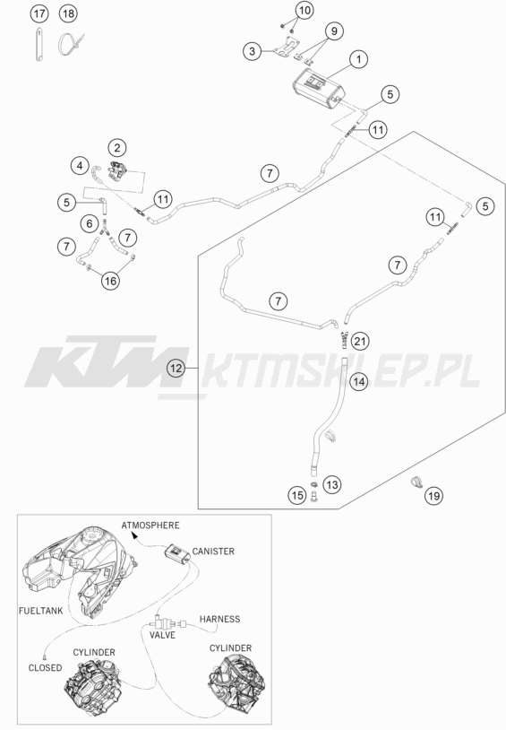 Schemat "EVAPORATIVE CANISTER" do KTM 1290 Super Duke GT