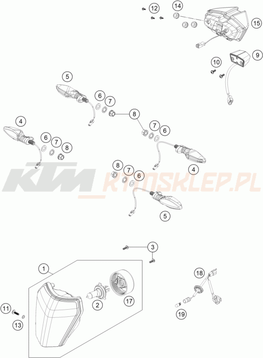 Schemat "oświetlenie" do KTM 690 SMC R