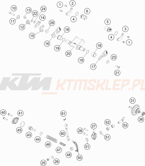 Schemat "zawór wydechowy" do KTM 250 XC