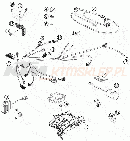 Schemat "wiązka elektryczna" do KTM 250 XC-F