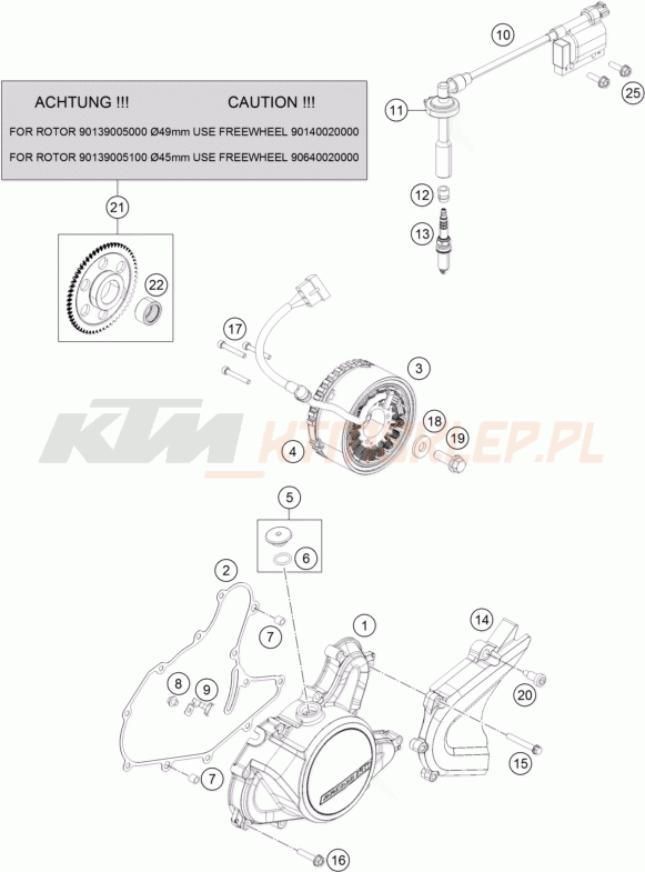 Schemat "układ zapłonowy" do KTM 125 DUKE
