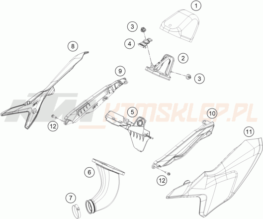 Schemat "filtr powietrza" do KTM 65 SX