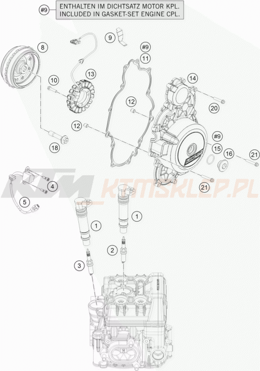 Schemat "układ zapłonowy" do KTM 1050 ADVENTURE ABS