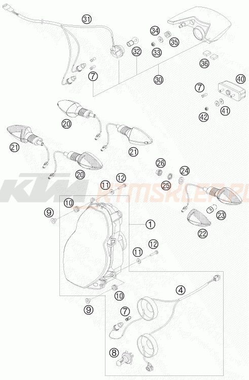 Schemat "oświetlenie" do KTM 990 ADVENTURE R