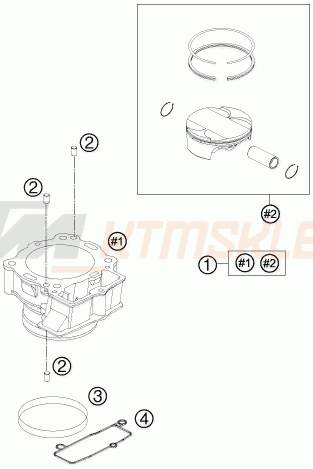 Schemat "cylinder" do KTM 505 SX ATV