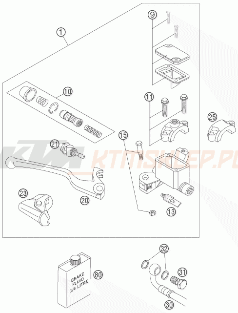 Schemat "przedni hamulec" do KTM 950 SUPERENDURO R