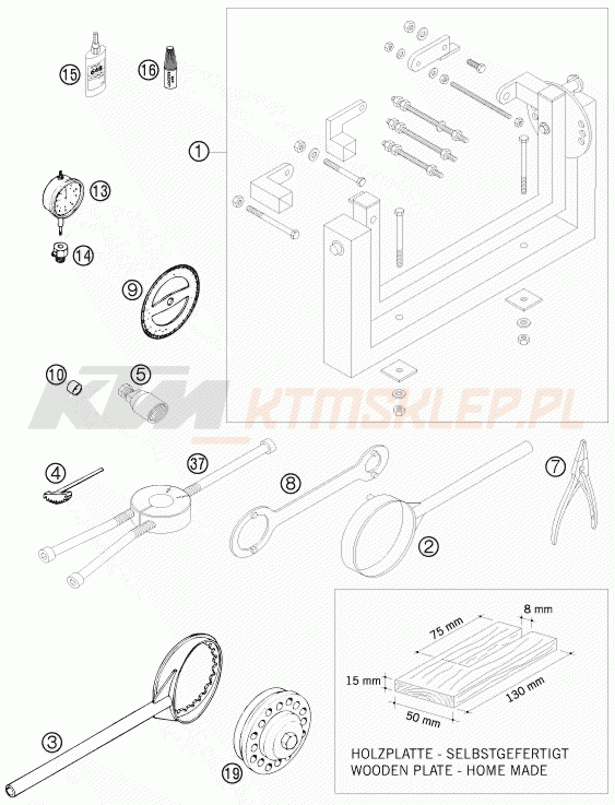 Schemat "Special tools (engine)" do KTM 300 XC