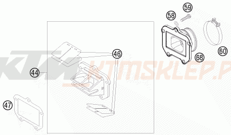 Schemat "REED VALVE CASE" do KTM 125 SX