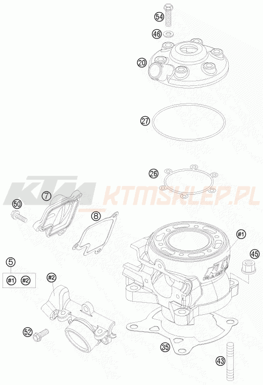 Schemat "cylinder" do KTM 105 SX