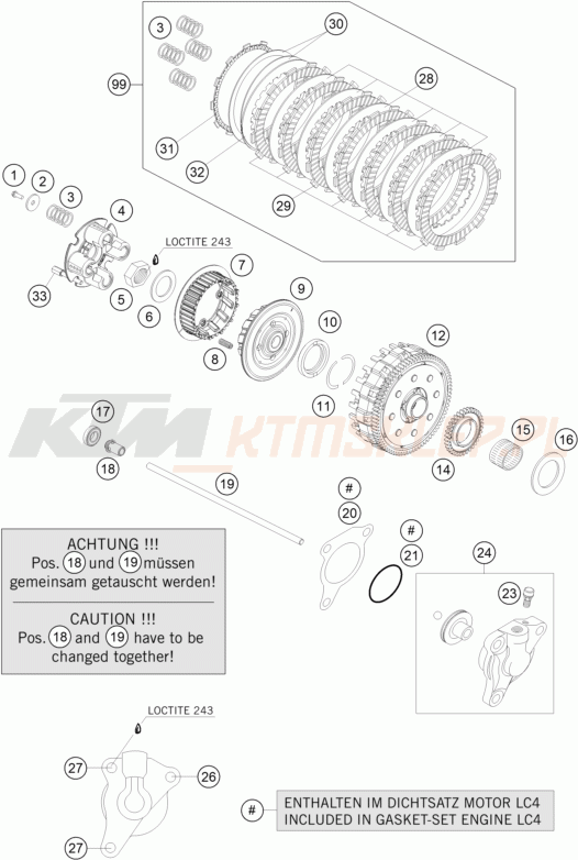 Schemat "sprzęgło" do KTM 690 Enduro